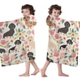 thumbnail image 4 of Dachshund and Flower Hooded Bath Towel，60"x35" for Ages 3 To 12 Kids, Quick Dry Lightweight Soft Microfiber Hood Beach Towel Cover Up for Kids, 4 of 7