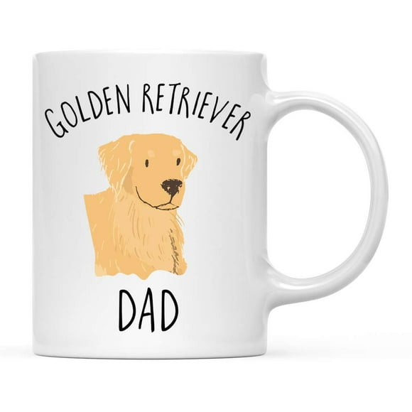 Andaz Press Funny Dog 11oz. Coffee Mug Gift, Golden Retriever Dog Dad, 1-Pack, Novelty Birthday Christmas Cup Gifts Ideas for Dog Lovers