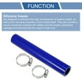 thumbnail image 4 of Unique Bargains 1 Set 20mm 0.79" ID 200mm 7.87" Length 0 Degree Blue Black Car Silicone Hose with Clamps, 4 of 7
