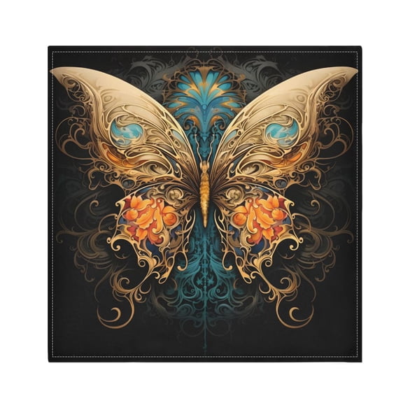 JSTEL Butterfly Gothic Cloth Napkins Set of 1, 20x20 Inch Washable and Reusable Napkin for Decoupage Dinner Party Everyday Use