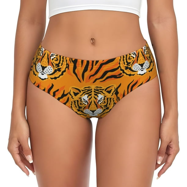Fotbe Tiger Calzones Estampados para Mujer – Ropa Interior de Algodón, Cómoda, Suave y Elástica-Large