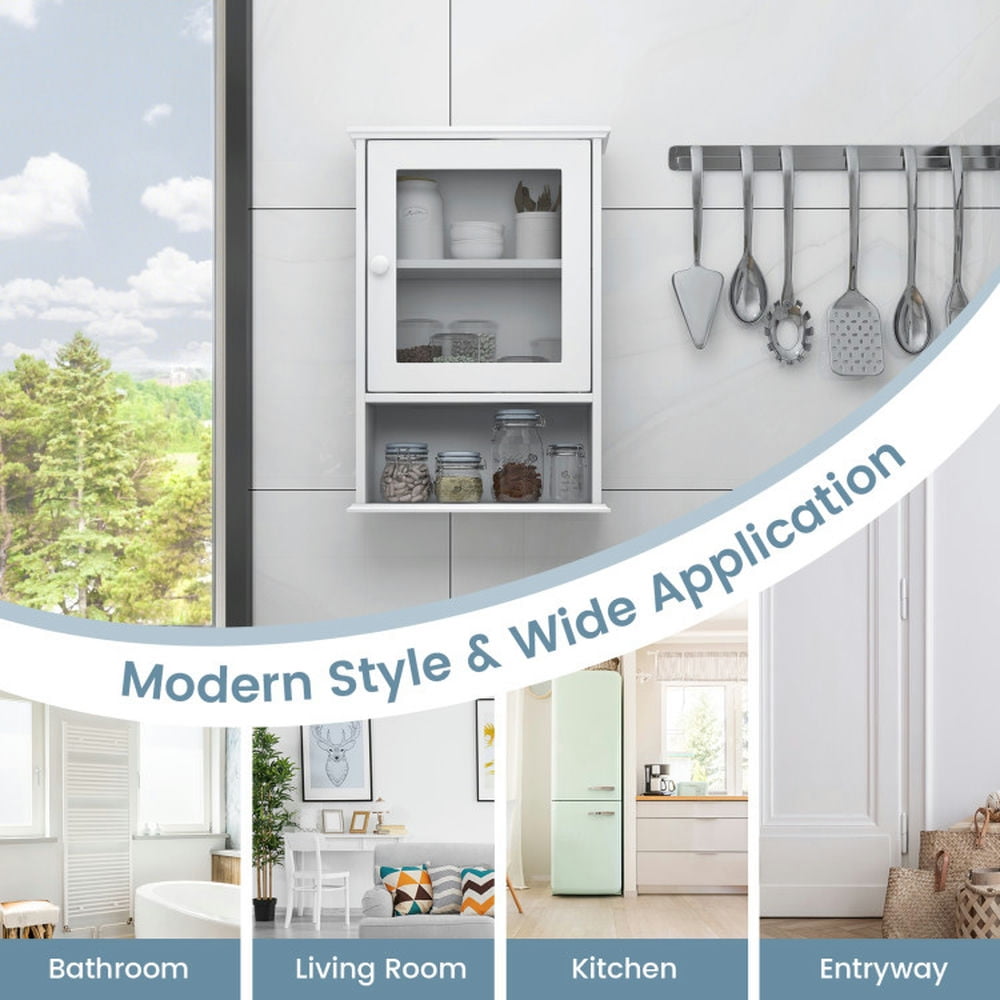 Finihen Bathroom Wall Cabinet, Wall Mounted Bathroom Cabinet, Medicine Cabinet, Bathroom Wall Mounted Adjustable Hanging Storage Medicine Cabinet, for Bathroom, White Finihen Bathroom Wall Cabinet, Wall Mounted Bathroom Cabinet, Medicine Cabinet, Bathroom Wall Mounted Adjustable Hanging Storage Medicine Cabinet, for Bathroom, White