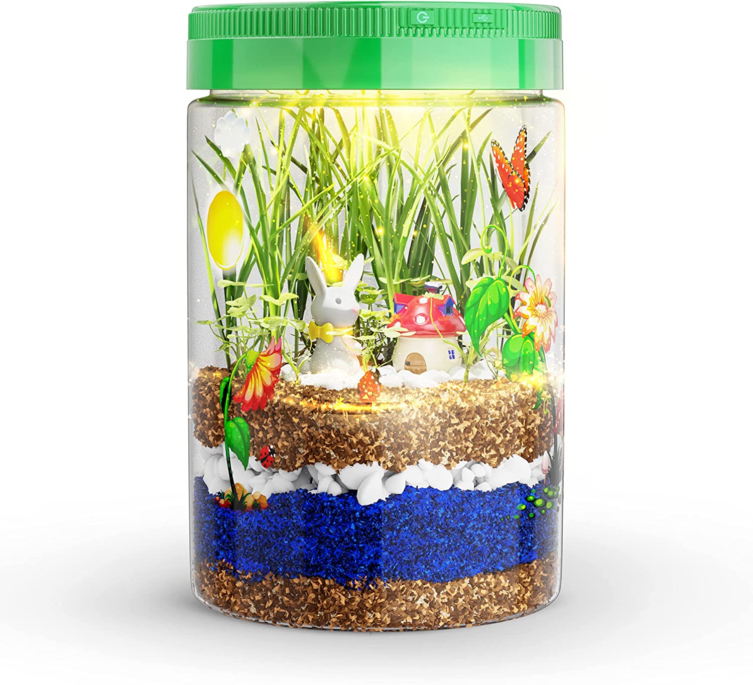 Light-up Terrarium Kit for Kids with LED Light on Lid - Create Your Own Customized Mini Garden in a Jar That Glows at Night - Science Kits for Boys & Girls - Gardening Gifts for Kids - Children Toys - image 4 of 9