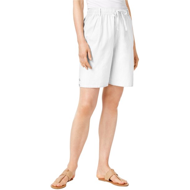 Karen Scott Lisa Casual Walking Shorts para mujer, blanco, pequeño Karen Scott Caminando