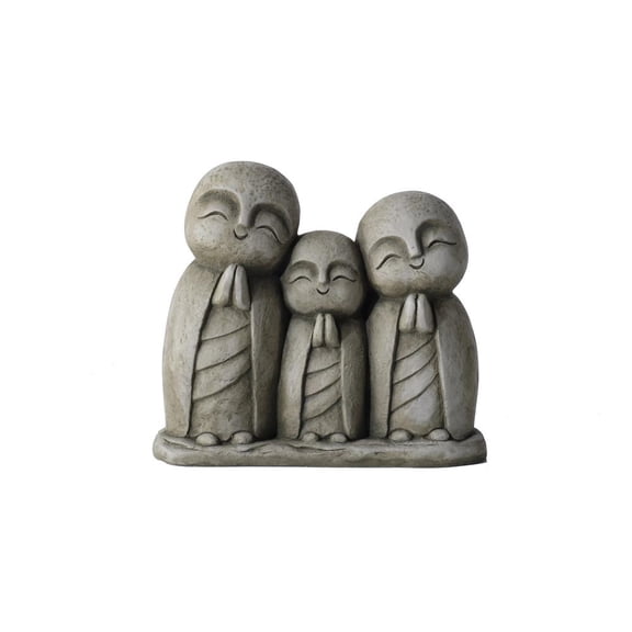 Alfresco Home Praying Family Fiberstone Garden Statue in Aged Moss Green