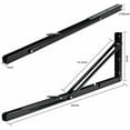thumbnail image 2 of Folding Shelf Brackets, 24 Inch Heavy Duty L Bracket, Black DIY Collapsible Shelf Bracket for Workbench Folding Table Hinge, Max Load: 330lb, Pack of 2, 2 of 4