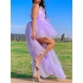thumbnail image 3 of Txlixc Vestido de TUL alto y bajo para mujeres, vestido de fiesta de cóctel en capas sin tirantes Txlixc moda, 3 of 8