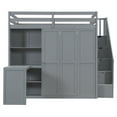 thumbnail image 4 of Pinovk Full Size Loft Bed with Wardrobe,Desk and Shelves,Gray(OLD:LT100679AEE), 4 of 16