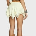 thumbnail image 3 of Douhoow Women Ruffle Mini Skirts Solid Low Waist Irregular Pleated Flowy Skirts, 3 of 7