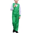thumbnail image 1 of Odeerbi Chicos 4 Pcs Caballero Traje Formal Vestido Camisa + Traje Pantalones + Chaleco + Corbata Escenario Rendimiento Trajes Conjunto, 1 of 4
