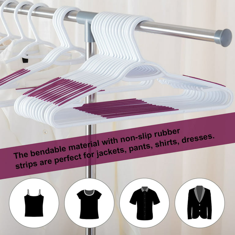 Bumodel Bumodel Space Saving Coat Hanger- Ultra Thin Clothes Hanger with Non-Slip Rubber Pad,Collar Protection Heavy Duty Clothing Hangers, 360o