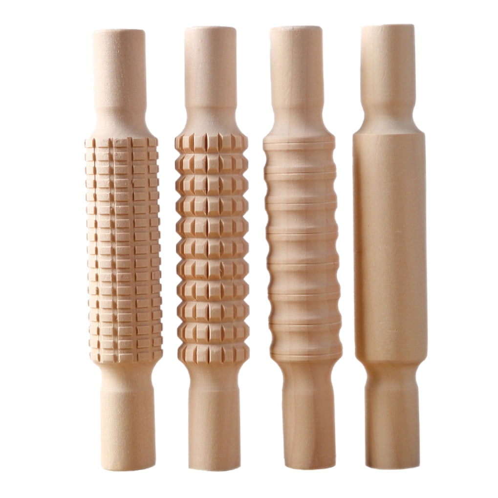WORGEOUS  4 Pcs Small Mushroom Decoration Pottery Rolling Stick