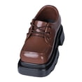 thumbnail image 2 of lionlar 2Pcs Action Figure Footwear Chunky Sole Miniature Model 1/4 Scale Doll Shoes Deep Brown, 2 of 8