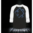 thumbnail image 2 of Shop4Ever Men's Blue Puzzle Piece Raglan Baseball Shirt XXX-Large Black/White, 2 of 4