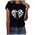 thumbnail image 2 of Camiseta de manga corta con estampado de cuello redondo a la moda para mujer, blusa suelta informal, Tops Fridja  gope4836, 2 of 5