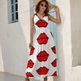 thumbnail image 5 of Lips! Dress Summer Street Style Bohemia Long Dresses Female Sleeveless Printed Maxi Dress, 5 of 9