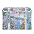 thumbnail image 7 of Yayeee Collapsible Cube Storage Bin with Lid Fabric Closet Decorative Basket with Handles, Blue Floral Window, 7 of 7