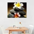 thumbnail image 2 of Creowell Spa Decor Zen Canvas Wall Art for Home Decor Spa Stones and Plumeria Orchid Stones Spa Wall Decor for Home Decoration Ready to Hang 20x16inch, 2 of 3