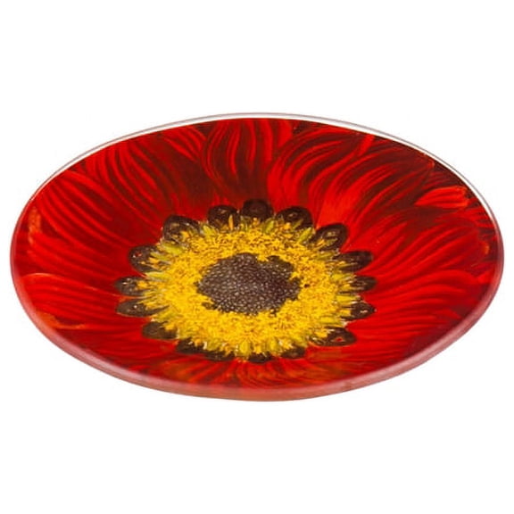 Evergreen 5.25" Round Glass Plate, Botanical Gardens, 5.3'' x 5.3'' x 0.8'' inches