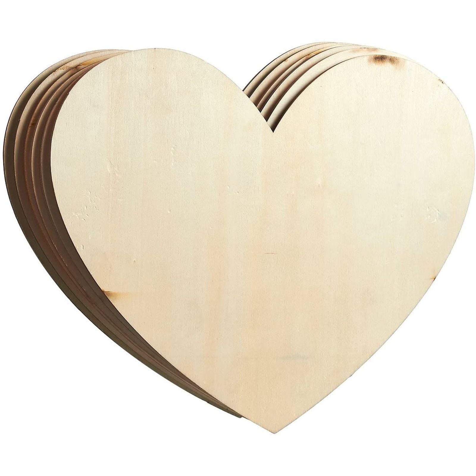 25x Wooden Hollow Heart Shapes Embellishments Wedding Table Decor 50 x 3mm 