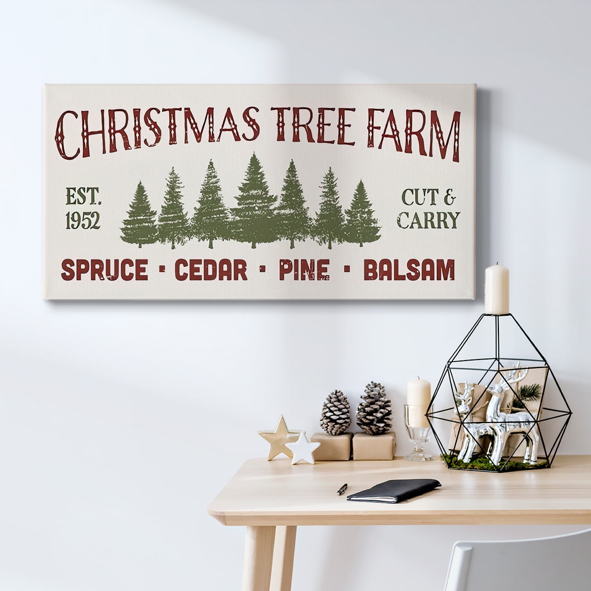 Christmas Farm Sign Collection D- Gallery Wrapped Canvas