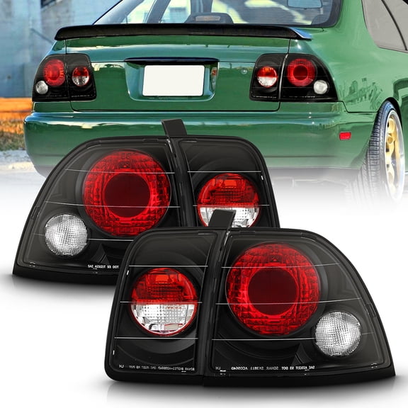 For 1996-1997 Honda Accord 2/4Dr Coupe Sedan JDM Black Tail Lights Brake Lamps