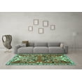 thumbnail image 3 of Ahgly Company Indoor Round Persian Turquoise Blue Traditional Area Rugs, 4' Round, 3 of 4