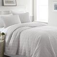 thumbnail image 1 of Simply Soft Ultra Soft Square Patterned Quilted Coverlet 3 Piece Set, King/California King, Gray, 1 of 4