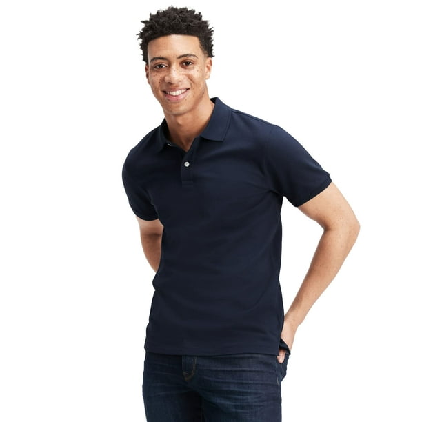 Camisa Polo para Hombre GAP Stretch Piqué Tapiz Azul Marino Talla M