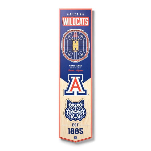 Arizona Wildcats 8'' x 32'' 3D StadiumView Banner