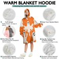 thumbnail image 5 of Wearable Oversized Blanket,Orange Halloween Ghosts Wearable Blanket Hoodie for Adults,Cozy Hooded Blankets with Super Pockets,Super Warm Fuzzy Pullover for Women & Men, 5 of 6