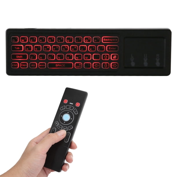 Teclado De Control Remoto 2.4G, Giroscopio De 6 Ejes Ratón Remoto De Aire Multifuncional Mini Retroiluminado Con Receptor De Señal Para Smart TV Box Para PC Para