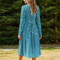 thumbnail image 5 of Edvintorg Long Sleeve Dresses for Women Fashion Printed Crew Neck Casual Midi Dresses Fashion Clothing Women S-2XL Blue, 5 of 7