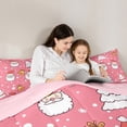 thumbnail image 5 of Manfei Kawaii Santa Claus Full Size Comforter Sets,Cartoon Christmas Tree Bedding Comforter Set,Pink White Bedding Sets For Kids,Luxury Bedroom Decor Reversible,3pcs, 5 of 8