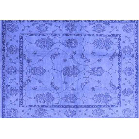 Ahgly Company Indoor Rectangle Oriental Blue Industrial Area Rugs, 3' x 5'