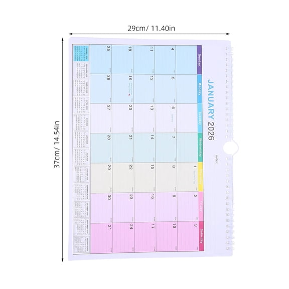 PTOOTP Large Wall Calendar 2026-2027 with Spiral Binding, Monthly Planner for Home and Office Organization
