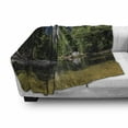 thumbnail image 3 of Yosemite Soft Flannel Fleece Blanket, Large Granite Cliff Surrounded by Trees River Under Clear Sky Wild Beauty Scenery, Cozy Plush for Indoor and Outdoor Use, 50" x 70", Green Blue, by Ambesonne, 3 of 6