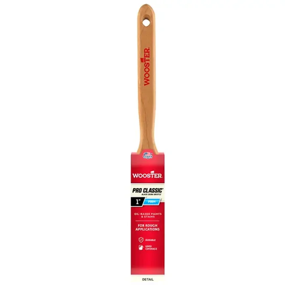 Wooster Genuine 1" Pro Classic Black China Bristle Flat Sash Paintbrush # Z1202-1
