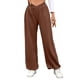 thumbnail image 2 of Pantalones Deportivos de Cintura Alta con Bolsillos para Mujer, Pantalones de Yoga Holgados e Informales Marrón S, 2 of 9