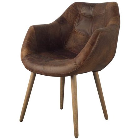 Union Rustic Dickerson Genuine Leather Upholstered Dining ...