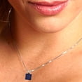 thumbnail image 4 of 2.0 ct Brilliant Princess Cut Solitaire VVS1 Genuine Blue Sapphire Solid 14k White Solid Gold Everyday Affordable Designer Necklace Pendant with 18" Solid Gold Chain by Clara Pucci, 4 of 6