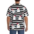 thumbnail image 5 of Xecao offers the Cute Chicken for Men's Casual Short-sleeved Shirt, a button-up collared shirt with a pocket, perfect for beach vacations and yacht travel in the X-Large size., 5 of 7