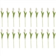 thumbnail image 2 of 20 Piezas Blancas 13.8 Pulgadas Flores de Tulipanes Artificiales para la DecoracióN Del Partido, Hogar Boda, 2 of 5