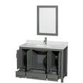 thumbnail image 2 of Sheffield 48-inch Dark Gray Single Vanity, Square Sink, 24-inch Mirror, 2 of 3