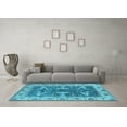 thumbnail image 3 of Ahgly Company Indoor Square Oriental Light Blue Industrial Area Rugs, 8' Square, 3 of 4
