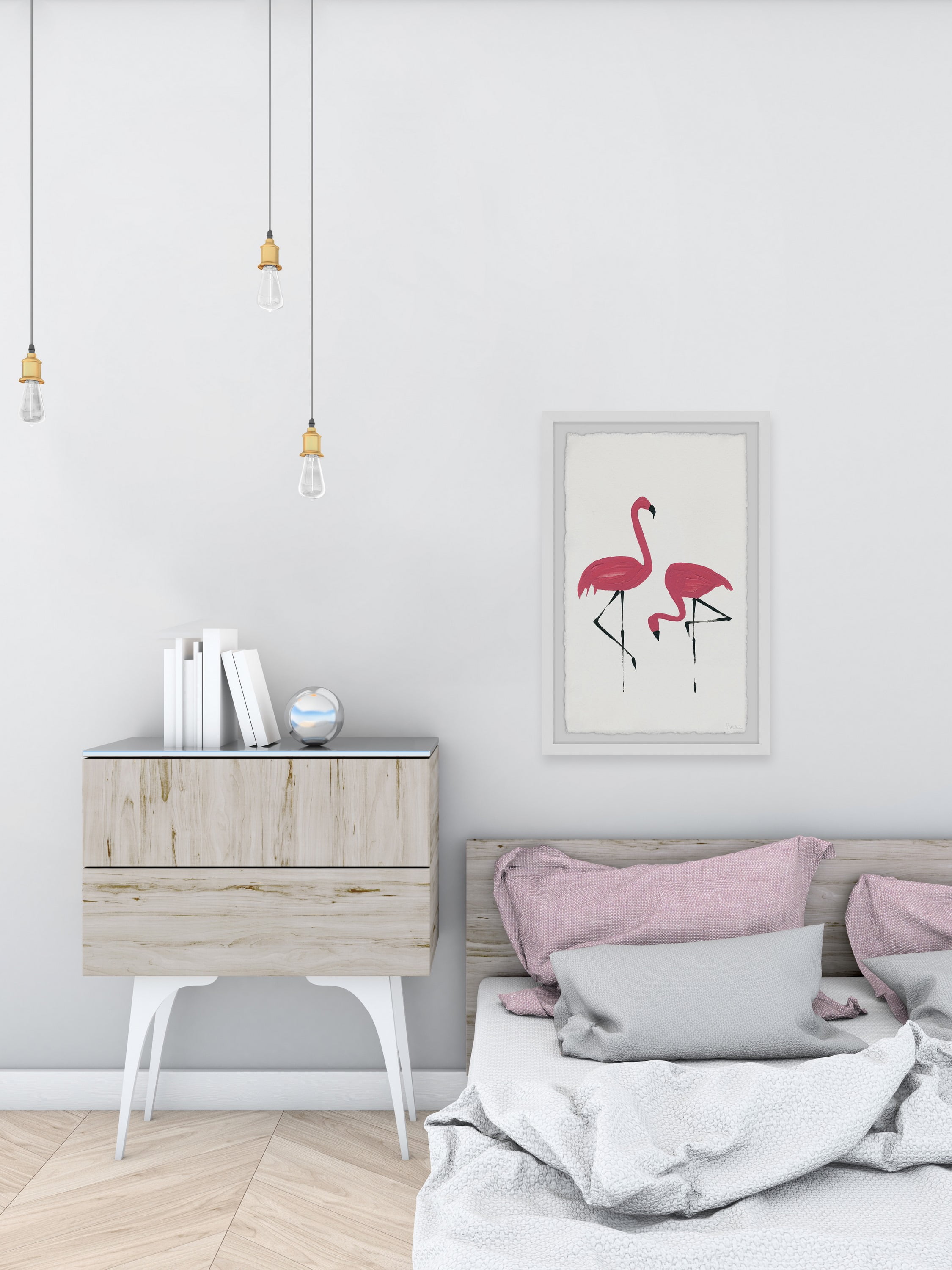 Parvez Taj Flamingo Birds Framed Art Prints