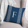 thumbnail image 3 of Creative Products Navy with White Lace Pattern - Monogram F 18 x 18 Spun Poly Pillow, 3 of 3