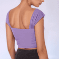 thumbnail image 6 of SOMER Tank Tops for Womens Crop Tops Gym Yoga Workout Tops Sleeveless Strappy Design, Athletic Shirt Casual Sports Top Purple, 6 of 7