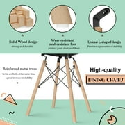 Furmax Modern Dining Chair Set of 4 Mid Century DSW Shell Chair for Kitchen, Dining, Bedroom, Living Room,Black