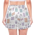 thumbnail image 2 of Women's Silk Pajama Shorts Rainbow Alphabet Blocks Pajama Shorts Women's Casual Pajama Shorts with Pockets, 2 of 6